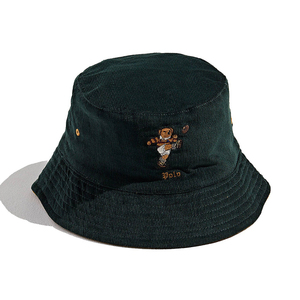 Cappello a secchiello in cotone personalizzato a tesa larga con foglia ricamata in velluto a coste/cartone animato per la pesca Casual per uso quotidiano - Product Image 1