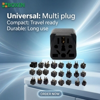 Adaptateur de Voyage Universel Multi-Pays avec Sortie CA pour Ordinateur Portable/Téléphone Mobile – Convertisseur de Prise Électrique UK/US/AUS/Inde