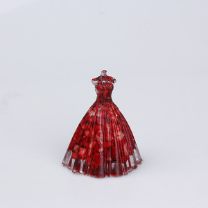 Nouvelle robe de mariée petite jupe en forme de résine époxy cristal puces artisanat cristal naturel guérison énergie pierre femme modèle pour Dec - Product Image 4