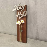 Plaque de porte en bois avec décoration de vase, lettres 3D créatives, plaque d'adresse, décoration murale pour lieu commercial, plaque de porte