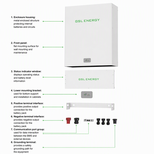 GSL Energy 51,2V 280Ah LiFePO4 Batterie 14,34kWh Weiße Heimenergiespeicherbatterie für Energiespeicherung - Product Image 5
