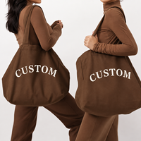 Sacs fourre-tout en toile de coton surdimensionnés avec logo personnalisé, réutilisables, durables, pour le week-end, les courses, le sport et le yoga