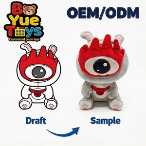 ของเล่นตุ๊กตาผ้ากำมะหยี่ปักลายตามสั่งจากโรงงาน สำหรับวันครบรอบ วัสดุผ้ากำมะหยี่นุ่มพิเศษ ตัวเลือกผ้า/ลาย/โลโก้แบบกำหนดเอง - Product Image 2