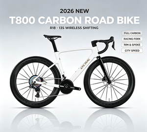 2026 新款 T800 碳纤维公路自行车 R18 13s 无线变速全碳纤维赛车前叉/轮圈/辐条城市自行车 - Product Image 1