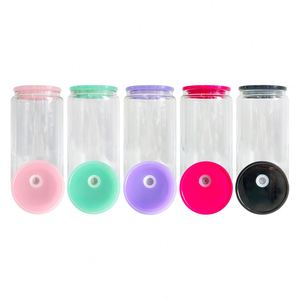 25Packs 12Oz 15Oz Sublimation Double Wall Beer Glass Can With <b>Plastic</b> Lid Straw Diy Vinyl for Iced Coffee Soda - Product Image 3