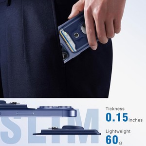 Estojo Magnético Luxuoso para Cartões de Visita com Localizador, Função Anti-perda, Bloqueio RFID em Couro PU para Telefone, Sem Fecho, <span class=keywords><strong>3</strong></span> Tamanhos - Product Image 3