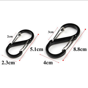 Mosquetón de Aluminio en Forma de Ocho de 5 mm, Gancho de Seguridad para Escalada en Exteriores, Forma de S, Multicolor, Accesorio para Mochila - Product Image 2