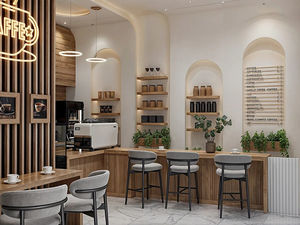 Personalizado de madera de diseño de barra de café moderno restaurante Mesa silla conjunto de lujo cafetería muebles - Product Image 5