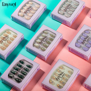 Easywell OEM Vente en gros 30 pièces Faux ongles en gel acrylique souple à presser Conception personnalisée Emballage de haute qualité de luxe à presser - Product Image 1
