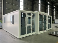 Kit de maison extensible en conteneur 20FT/30FT/40FT, maison préfabriquée avec fenêtres et portes (BLANC, 20FT)