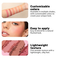 Palette de fard à joues de luxe 2026 avec miroir, haute pigmentation, longue tenue, logo personnalisé, maquillage végétalien, marque privée