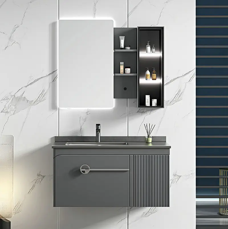 New come modern color custom PVC waterproof hanging bathroom vanity