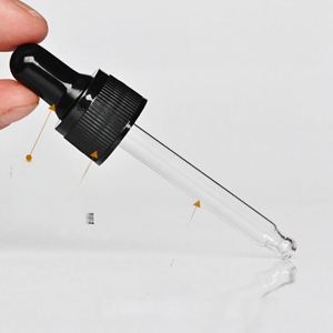 Tapa de rosca de aluminio y plástico <span class=keywords><strong>para</strong></span> botellas de aceites esenciales, anillo negro dorado duradero <span class=keywords><strong>con</strong></span> tubo de vidrio, tamaño de puerto de 18 mm, personalizable - Product Image 1