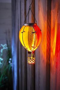 Bunte Regenbogen-Glas-Heißluftballon-Solar-LED-Laterne mit IP65-Schutzklasse für Gartendekoration - Product Image 5