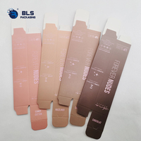 Boîte d'emballage cosmétique en papier d'art pliable, personnalisée, avec estampage à chaud, gaufrage, lamination brillante, impression longue, vernissage