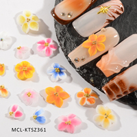 30PCS/kit Kawaii Handmade Nail Art Resin Charms 3D Design Nail Acrylic Flowers Acrylic flower