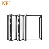 Ventana Plegable de Aluminio Negro con Aislamiento Térmico NFRC AS2047, Insonorizada, de Doble Vidrio, Tipo Acordeón, con Aislamiento Térmico Low-E