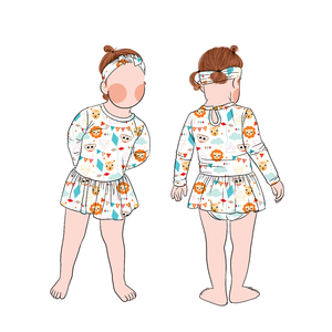 ชุดรอมเปอร์กระโปรงระบายสำหรับเด็กผู้หญิง ลายพิมพ์ตามสั่ง ผลิตจากใยโปรตีนนม พร้อมกระดุมแป๊ก รุ่น Little Glow Kid คอลเลคชั่นใหม่ - Product Image 6