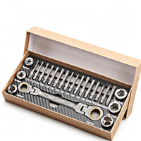 Perangkat Perkakas Soket Ratchet Multifungsi, Set Mata Obeng Torx Star Cross Hex, Peralatan Perbaikan Tangan Portabel