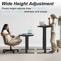 Cadre de bureau électrique à double moteur réglable en hauteur avec pieds ovales, base pour dessus de table jusqu'à 70.8 "x 31.5", pour poste de travail de bureau