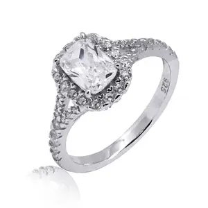 Design Supplier Jewelry Cubic Zirconia Woman Wedding Sterling Silver Ring Setting