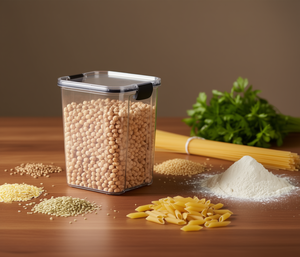Contenedor Acrílico Hermético de 1300 ml, Rectangular, para Almacenamiento de Alimentos, con Tapa, Organizador de Refrigerador, para Cereales, Harina, Pasta - Product Image 2