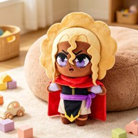 Poupée en peluche anime personnalisée unique faite à la main, avec cape amovible à boutons, figurine en peluche douce, mascotte de jeu, personnage original