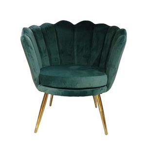 Fauteuil U-BEST Demers Barrel avec pieds en laiton pour salon, café, restaurant, style velours, chaise longue en tissu - Product Image 1