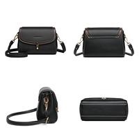 Nouveau Sac Carré à Rabat Color Block Tendance, Sacs Fourre-tout Décontractés de Luxe pour Femmes, Sac à Bandoulière en Cuir PU Design Élégant