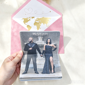 Invitations de mariage en gros : Passeports et cartes d'embarquement personnalisés avec impression photo – Livret invitation mariage destination - Product Image 3