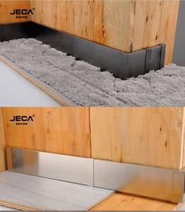 जेईसीए मेटल मैन्युफैक्चरर्स कस्टो मैट सिल्वर मॉडर्न फ़्लोरिंग बेसबोर्ड प्रोफ़ाइल स्टेनलेस स्टील स्कर्टिंग बोर्ड - Product Image 5