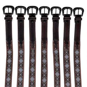 Cinturones de Hombre BS International Duraderos y Ecológicos de Cuero Vacuno 100% con Hebilla de Aleación Personalizada con Diseño Floral, Ancho de 3.8CM, 140CM de Largo - Product Image 4