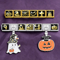 Bracelet Modulaire Italien Série Halloween Or Foncé en Acier Inoxydable, Chaîne de Bracelet à Combinaison Libre DIY, Breloques Italiennes