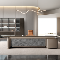 Bureau de direction de luxe pour PDG, mobilier de bureau, bureau de direction en forme de L pour chef d'entreprise