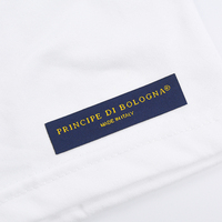 Étiquettes personnalisées de haute qualité avec ruban adhésif double face Étiquettes de vêtement Étiquette de cou tissée pour vêtements T-Shirt