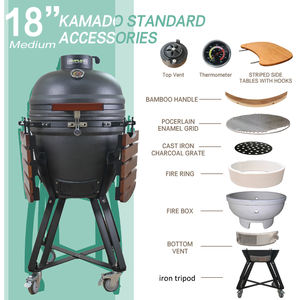 Auplex เตาย่างบาร์บีคิวเซรามิก18นิ้วเตาย่างโซมาโดปรับความสูงได้เตาย่างในครัวเชื้อเพลิงไฟฟ้าสำหรับปาร์ตี้ - Product Image 3