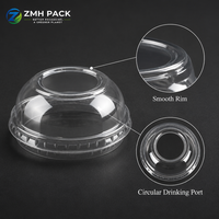 Offre Spéciale – Couvercles en PET transparent de 117 mm pour gobelets, design dôme plat ou motif ours, personnalisables pour café, bubble tea et boissons froides
