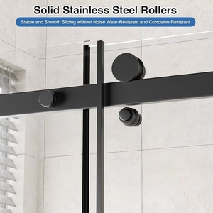 Cabine de douche moderne entièrement fermée et étanche avec portes coulissantes doubles en verre trempé transparent, salle de bain sur mesure - Product Image 5