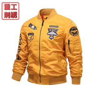 <span class=keywords><strong>Blouson</strong></span> Bomber Homme ANSZKTN avec Broderie Avion, Manteau Oversize, Veste Cargo, Veste de Baseball - Product Image 1