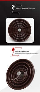 ฉนวนพอร์ซเลนช่วงล่าง XP70แรงดันสูงฉนวนแก้วพอร์ซเลนสำหรับแรงดันไฟฟ้าสูง XP70สีน้ำตาลสีขาว - Product Image 3