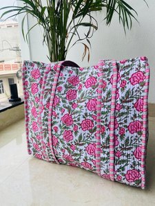 Handcrafted Block Printed Organic Cotton Tote Bag Bohemian Pattern Everyday Handbag - Product Image 6