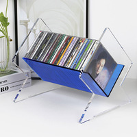 Organisateur de CD DVD en acrylique de comptoir personnalisé Boîte de rangement pour CD Support de tour de CD en plexiglas