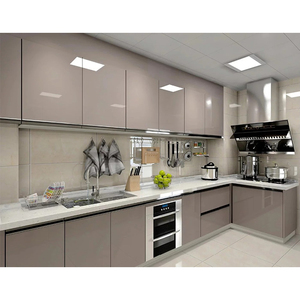 Sản xuất tại Trung Quốc hanse nhà máy tùy chỉnh thiết kế hiện đại sẵn sàng để lắp ráp sang trọng màu trắng có độ bóng cao Acrylic Bộ tủ bếp - Product Image 2