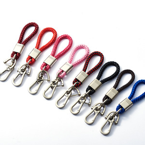 Porte-clés de voiture exquis A3941 en microfibre bleue, alliage de zinc, longueur 160 mm, finition nacrée - Product Image 2
