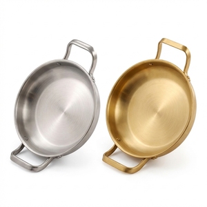 Sartén para Paella FLEY de Acero Inoxidable Dorado Duradero con Doble Asa para Pollo Frito, Aperitivos, Camping, Restaurantes y Cenas - Product Image 4