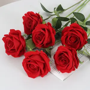 मातृ दिवस उपहार थोक लंबे तने वाली शादी की सजावट कृत्रिम फूल वेलेंटाइन दिवस उपहार 24k सोने का गुलाब