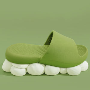 GRS Personalizado sentimento macio slide interior unisex duas correias dedo do pé aberto slides calçados sapatos verão sandálias calcanhar almofada design - Product Image 2