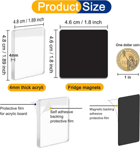 Aimants de réfrigérateur en acrylique personnalisés de forme originale, 12 pièces, avec design Art déco - Taille et logo personnalisables - Product Image 4