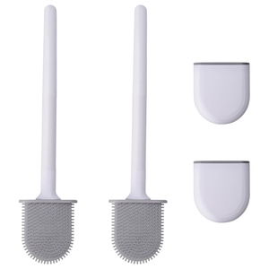 Brosse de toilette moderne à tête plate en caoutchouc souple, en silicone TPR, avec support – Meilleure vente - Product Image 1