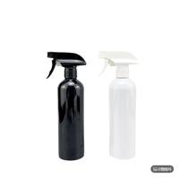 Bouteilles en plastique PET ambrées personnalisées pour spray de nettoyage d'ambiance avec logo, vente en gros, bouteilles en plastique transparentes jetables de 500 ml avec pulvérisateur
